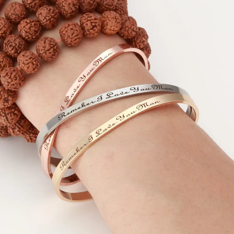 Браслет с мантрой и надписью Remember I Love You Mom 2018|mantra bracelet|love bangle braceletbangle bracelet |