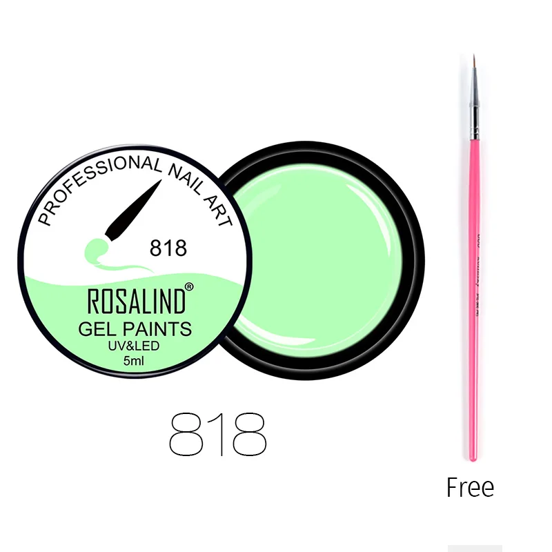 ROSALIND купить 1 получить 1 подарок краска для ногтей гель Дизайн ногтей маникюр 99 цветов УФ светодиодный лак для ногтей - Цвет: 818