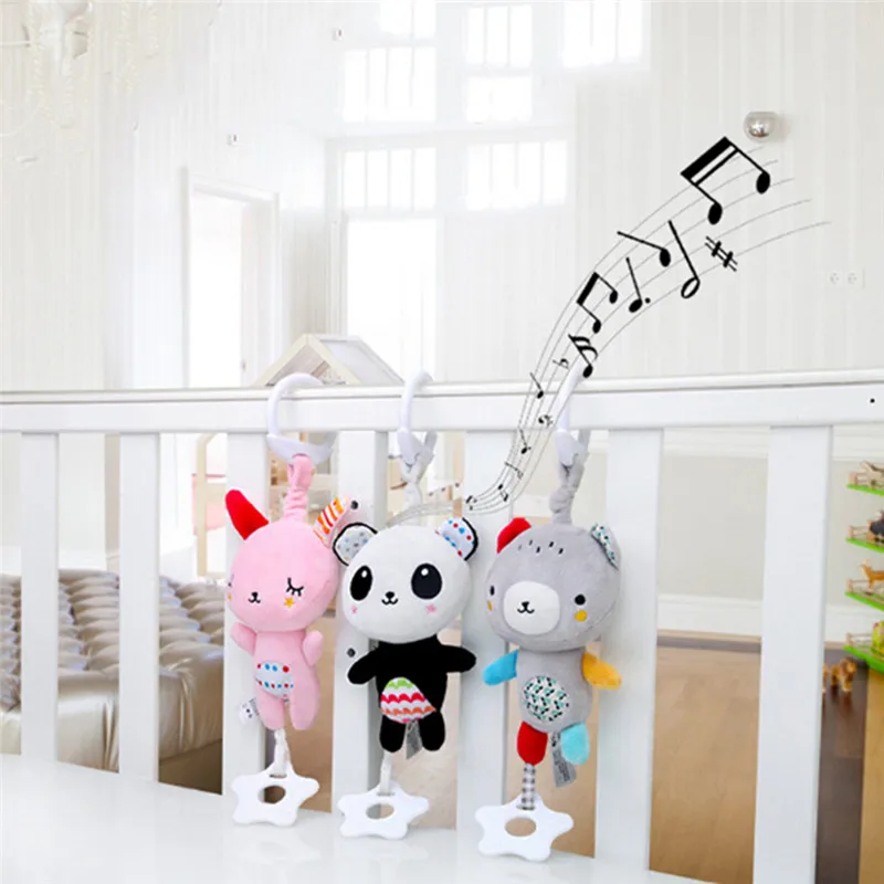 Plush Rattle Toy Hanging Baby Soft Snuggle Toys Crib Stroller Stuffed Animal 1pc
