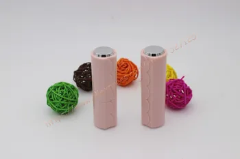 

12.1mm pink empty plastic round shaped Lipstick case with wavy line,Lip Balm Tube Empty High Quality Plastic Lipstick Tube