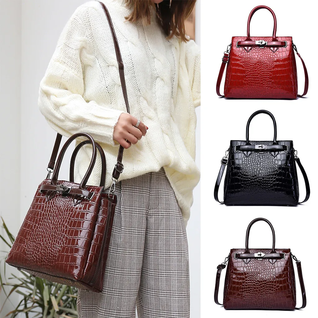 

Coneed The New Hot Selling!!! Fashion Women Alligator Handbag Large Capacity Shoulder Messenger Bag 2019 May1 P40