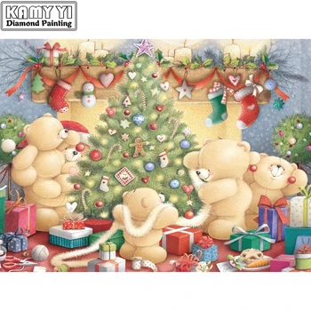 

5D DIY diamond embroidery Christmas tree cartoon bear diamond painting Cross Stitch full square Rhinestone mosaic decoration
