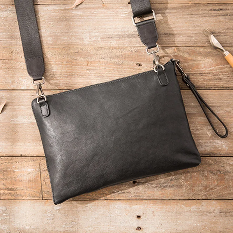 AETOO Men's Handbag Clutch Bag Envelope Men's Leather New Soft Leather Large Capacity Clutch Bag Messenger Bag Shoulder Bag