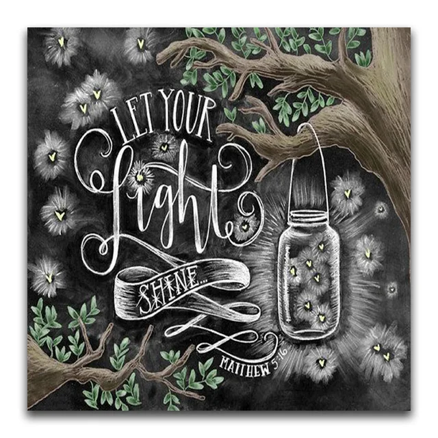 Ull Square Round Drill 5D DIY Diamond Painting Blackboard Text 3D 
