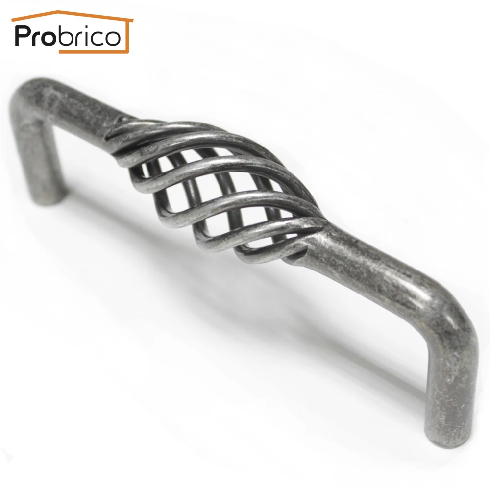 

Probrico Wholesale 100 PCS Kitchen Cabinet Handle PD23186AS96 Antique Sliver 96mm Furniture Vintage Drawer Knob Cupboard Pull