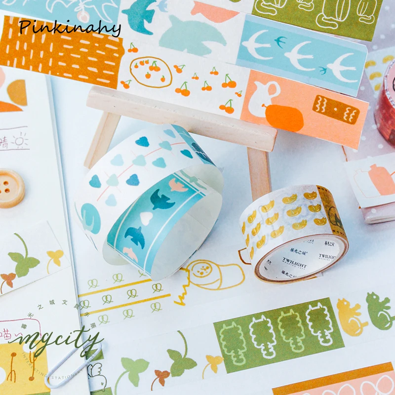 Милый скотч Washi лента для коллажей Aniamls декоративная Маскировочная скрапбукинга