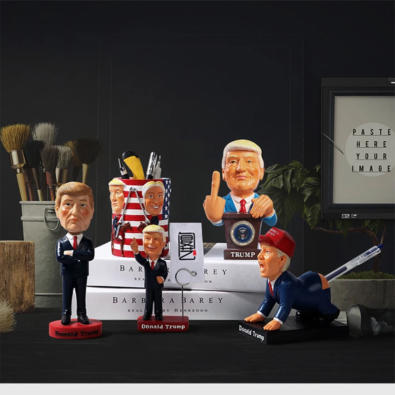 Креативный смоляный кукольный Трамп мультяшный персонаж статуя Модель Кукла