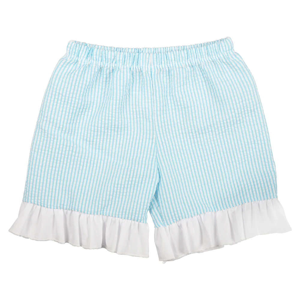Summer Girl Outfits Baby Girl Clothes Boat Pattern Short with Plaid Pants Kids Boutique Outfits for Girls 2GK903-1110-HY