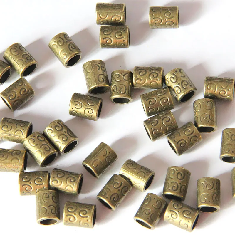 40 шт./лот, 8*10 мм, античные бронзовые металлические бусины, подходят ...