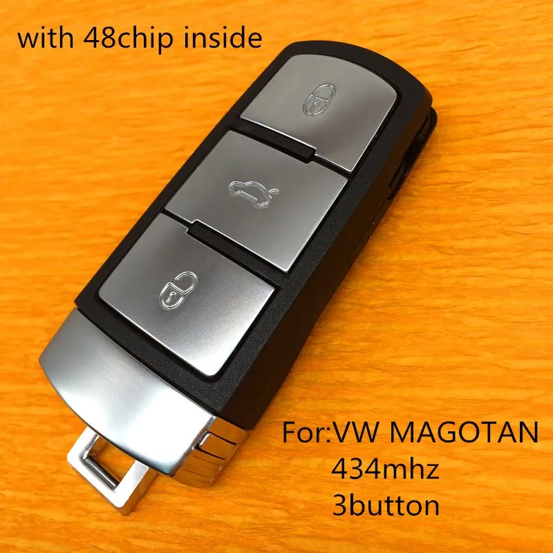 car key for vw magotan 3 button remote control key 434mhz smart card