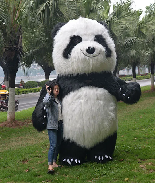 Панда надувной талисман для рекламы настроить для взрослых маскарадные костюмы mascot Adulte Disfraz Mascota 2,6 M Tall Mascotte Kostuum