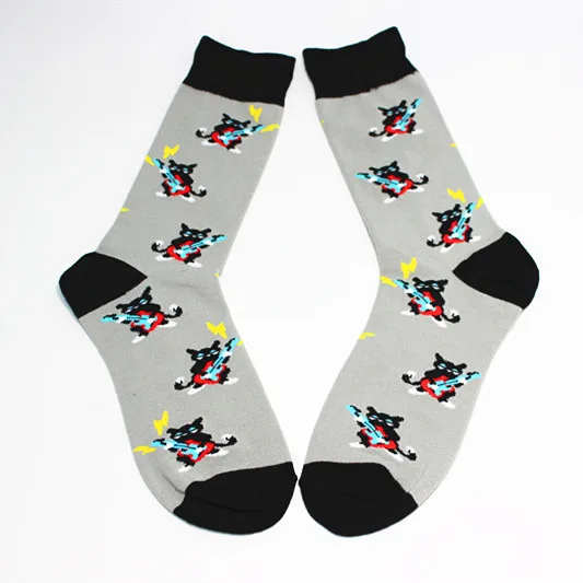 Новинка года; мужские длинные хлопковые носки в стиле хип-хоп забавные носки с изображением космоса, панды, самолета, Джокера, кофе, космонавта для бойфренда - Цвет: 17