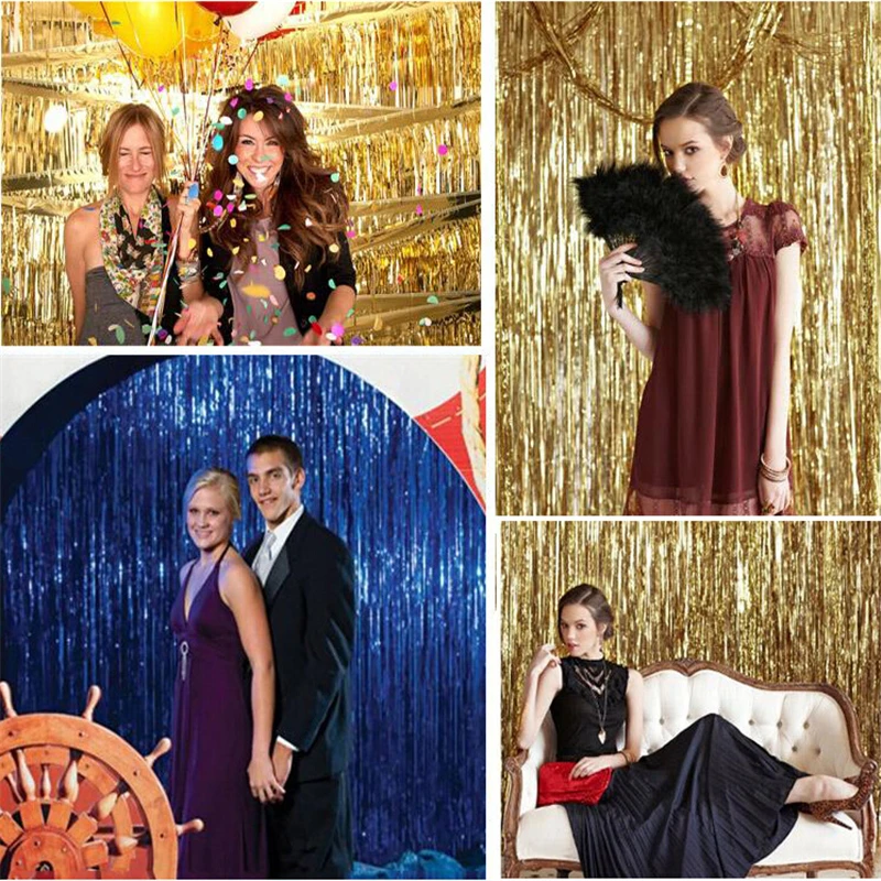 

Casamento 1(W)*2(L) Meter Rain Curtain Drawing Flowers PhotoBooth Props Wedding Birthday Party Decoration Supplies