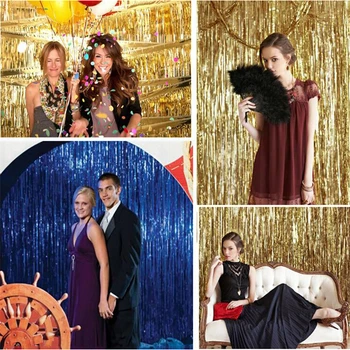 

Casamento 1(W)*2(L) Meter Rain Curtain Drawing Flowers PhotoBooth Props Wedding Birthday Party Decoration Supplies