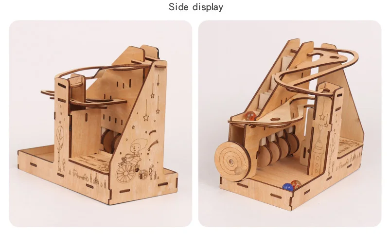 Креативные DIY 3D механические головоломки мраморные пробежки модель пинбол вверх по ступенькам деревянные наборы сборки головоломки игровое оборудование привод мальчик подарок