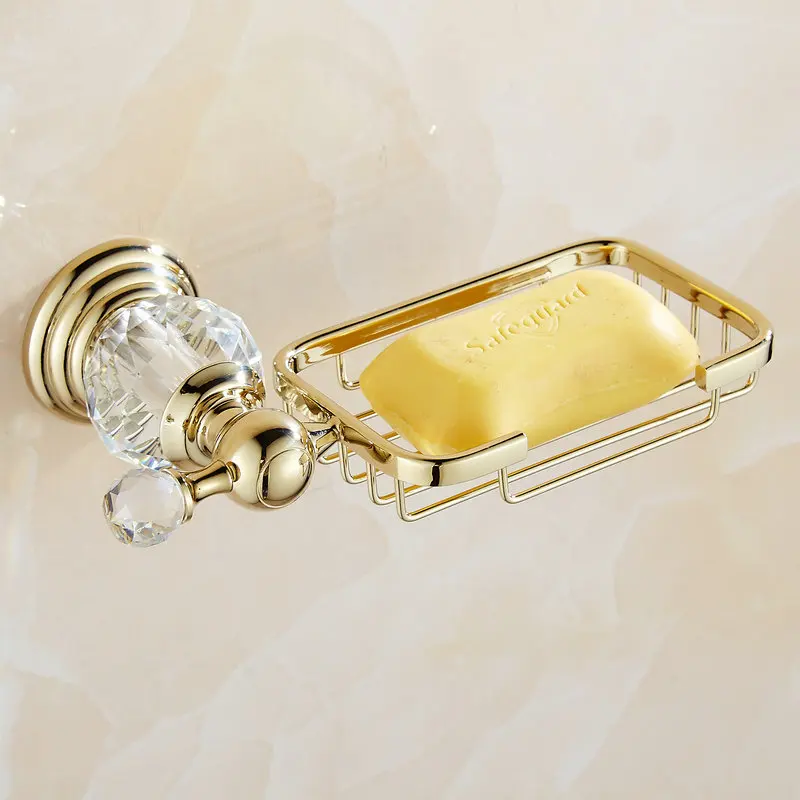 611 г серия золотой лак латунь& кристалл настенные аксессуары для ванной комнаты Наборы полотенец Полка для полотенец крюк держатель бумаги - Цвет: only soap network