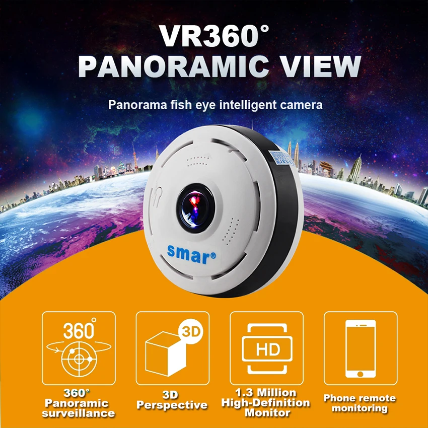 Беспроводная панорамная IP камера Smar 960P 360 градусов Wi Fi рыбий глаз|baby monitor|baby babybaby