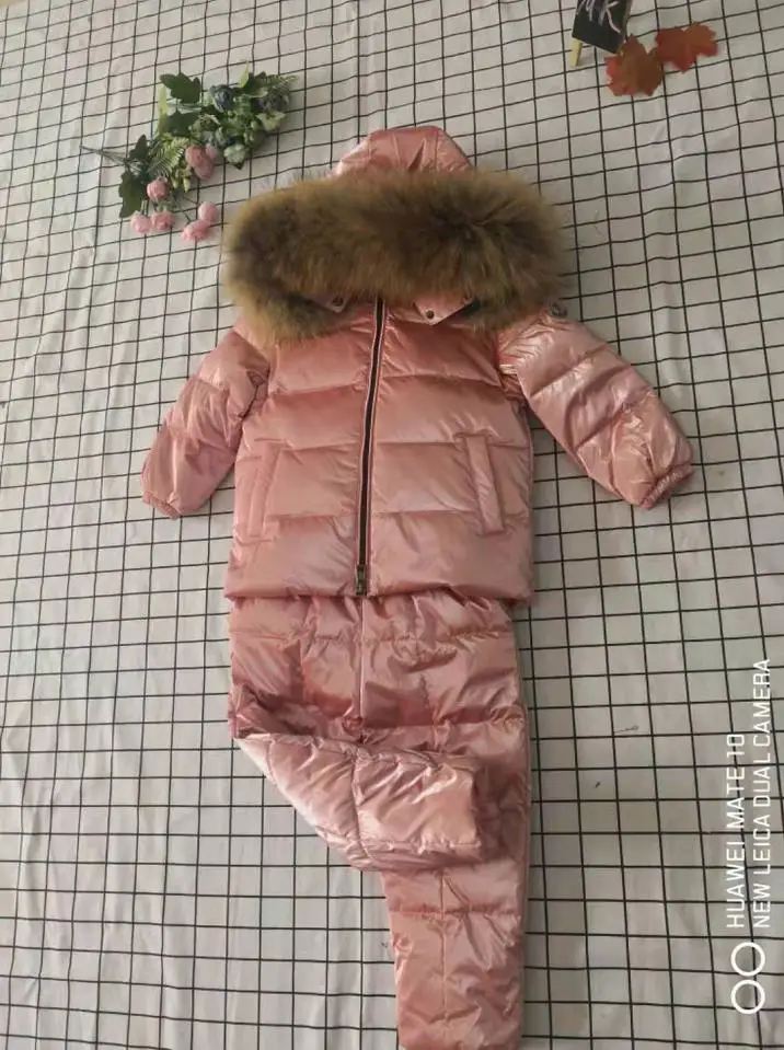 Зимняя пуховая куртка с капюшоном Детские комплекты зимняя одежда плотная