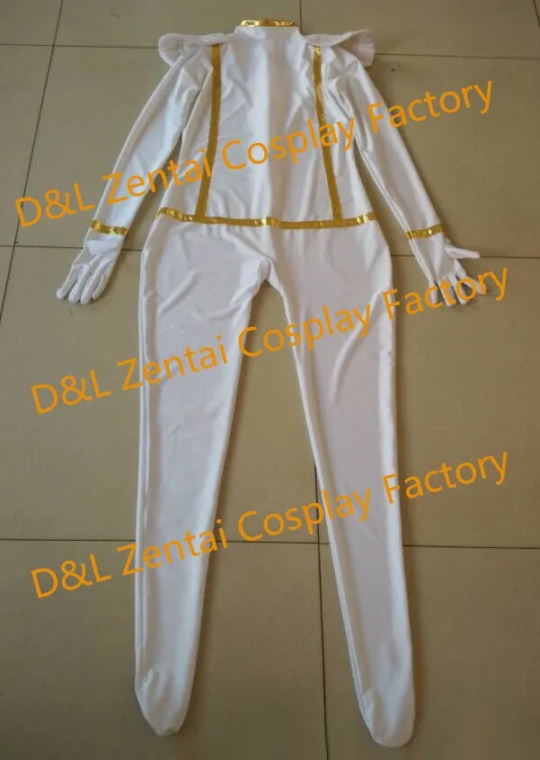 Free Shipping DHL X- Men Storm Ororo Munroe Superhero Costume White Lycra Spandex Suit Halloween Cosplay Costume XM112-1 (2)