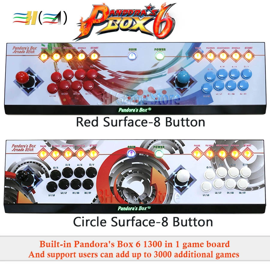 Pandora's Box 6 8 button arcade console 1300 in 1 can add 3000 games 2 players controller joystick for pc video game ps3 TV Pandora's Box 6 8 button arcade console 1300 in 1 can add 3000 games 2 players controller joystick for pc video game ps3 TV