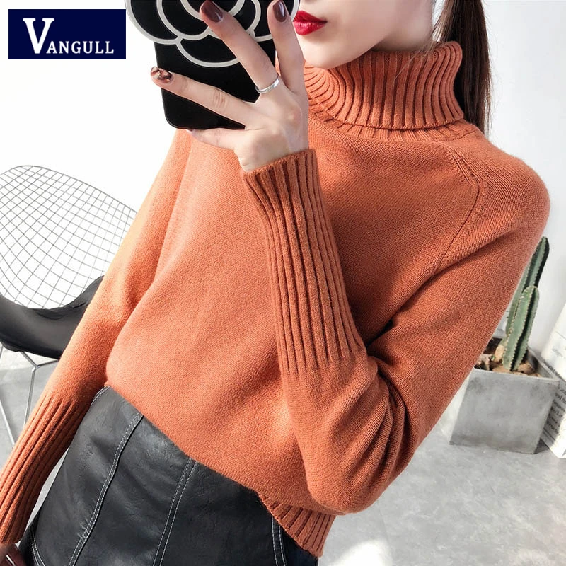 

Vangull Sweater Female 2019 Autumn Winter Cashmere Knitted Women Sweater And Pullover Female Tricot Jersey Jumper Pull Femme