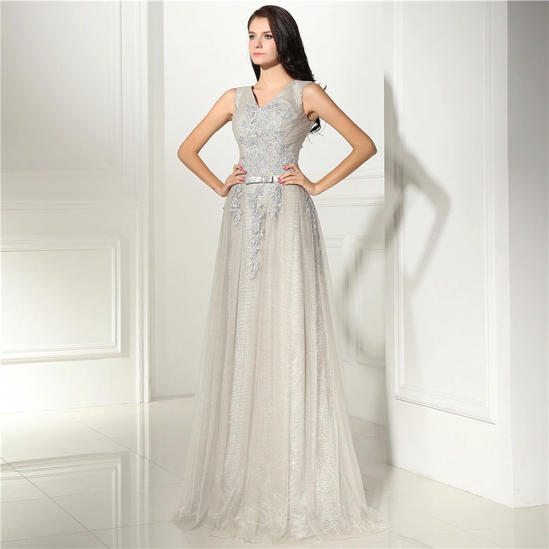 silver sequin long gown