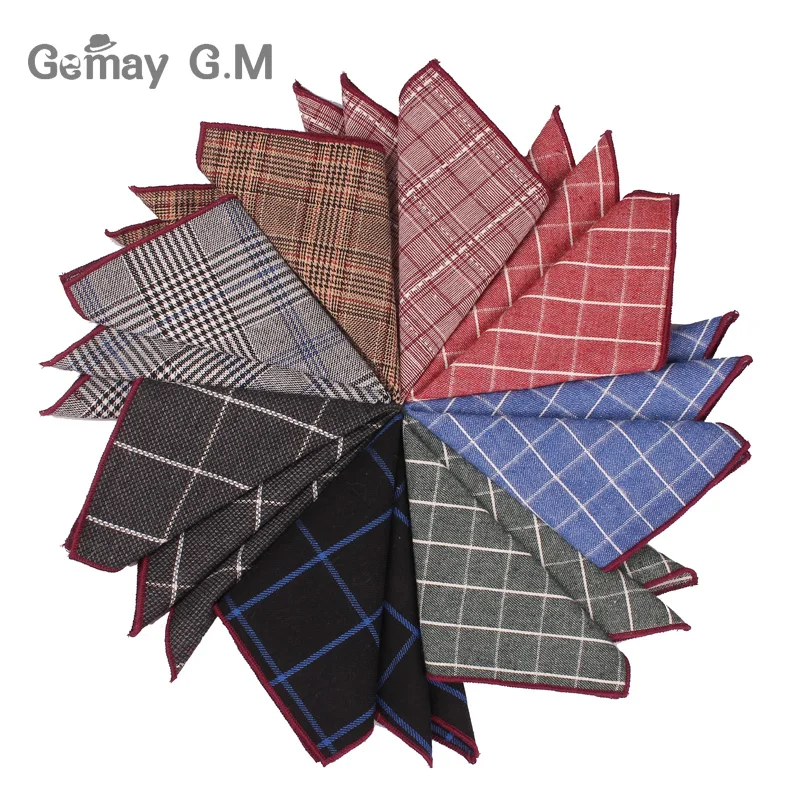 

Fashion Plaid Mens Handkerchief Cotton Suits Pocket Square For Men Business Chest Towel Hanky Gentlemen Hankies 24 cm x 24 cm