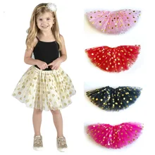 3PCS/Lot Baby Girls Kids Clothes Tutu Skirt Party Dance Princess Girl 3 Layers Gold Dot Tulle Pettiskirt Children Ballet Skirts baby girls tutu skirts shining stars ball gown pettiskirt kids toddler girl ballet princess party dance skirt children clothing