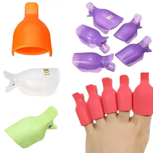 

New 5 Pcs Toenail Soak Off Remove Gel Nail Polish Clip Caps Nail Art Tips Polish UV Gel Clamp Remover Manicure Tools