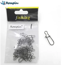 Rompin 50pcs good Snap Fishing Barrel Swivel Security Snaps Hooks Fishhook Fishing Sort out Field Accent software lures