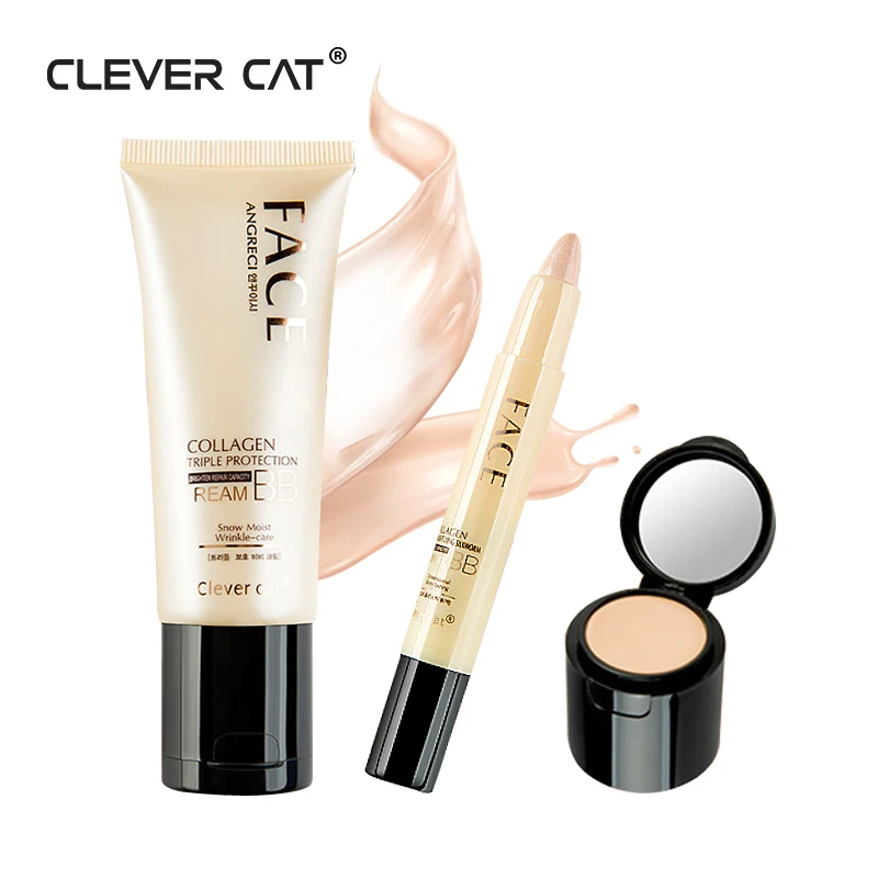 

New Brand Makeup Sets for Women Face Brightener Base Primer Concealer Oil-control Cosmetics 3pcs/sets Foundation Makeup
