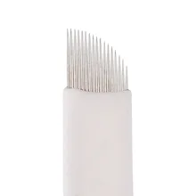 50 шт. белый S17 мануального татуажа бровей, иглы для ручного татуажа бровей наклона лопасти для ручного татуажа бровей конического зубчатого колеса лезвия, Перманентный макияж, инструмент