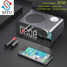 Портативный Bluetooth Беспроводной Динамик мини Колонка сабвуфер Музыка Sound Box светодиодный время будильника для IOS Android Спальня