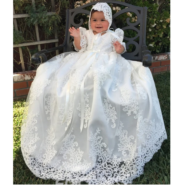 New Baby Girl Centennial Party Dress Bead Dress Lovely Princess Birthday Party Eucharist Embroidered Flower Party Dress