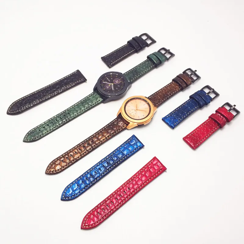Новые ремешки для samsung Galaxy часы 46 мм Натуральная кожа ремешок для samsung Шестерни S3 браслет для Huami Amazfit 1 2 группы