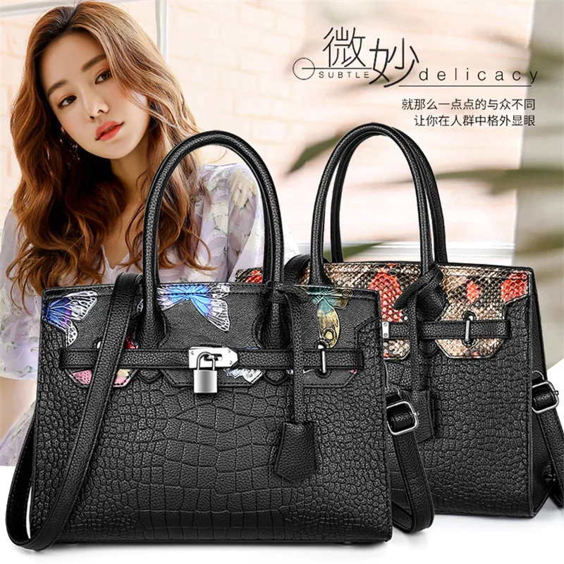 

Retro Python Pattern Women Leather Handbags Luxury Lady Hand Bags With Purse Women Tote Messenger Bag Boston Shoulder Bags