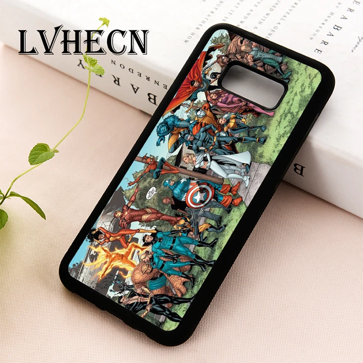 

LvheCn TPU phone case cover for Samsung Galaxy S5 S6 S7 S8 S9 S10 EDGE PLUS S10e lite Note 5 8 9 Marvel DC Avengers Comic Book