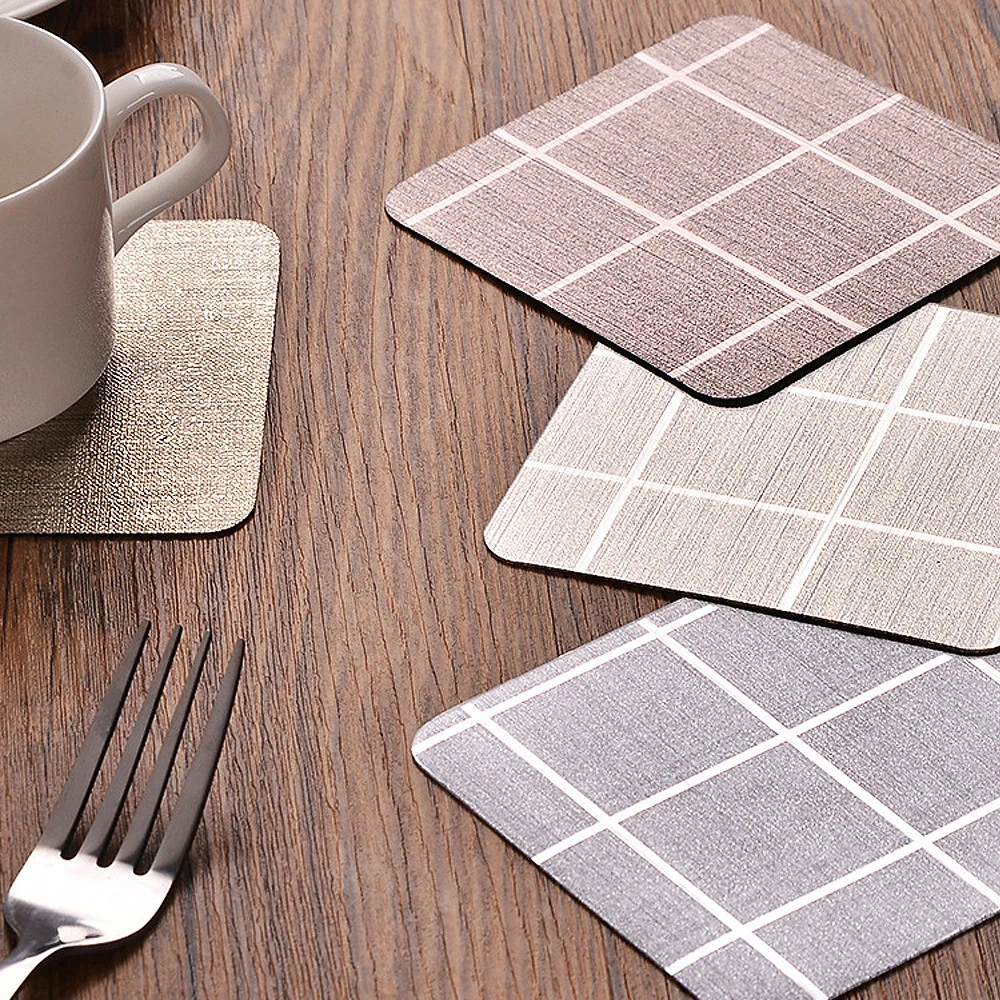 

3pcs Metal brushed PVC soft rubber coaster waterproof placemat Dining Table Mat Bowl Pad Coasters Waterproof Table mat