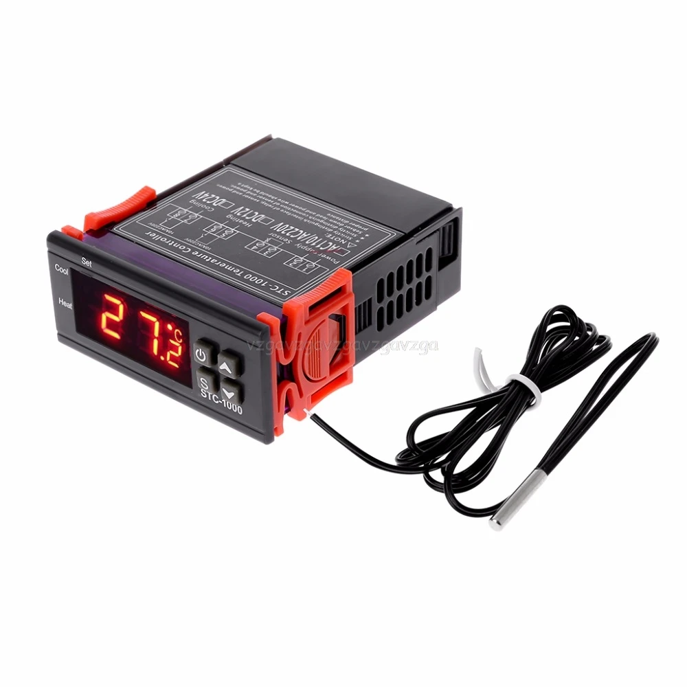

Digital Temperature Controller Thermostat Thermoregulator for incubator Relay LED 10A Heating Cooling STC-1000 12V 24V 220V Mr19