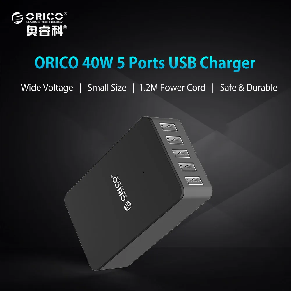 

ORICO CSE Desktop USB Charger 5V 2.4A 5 Ports Portable Tarvel USB Charger EU US UK Plug Adapter for Smart Phone Tablet