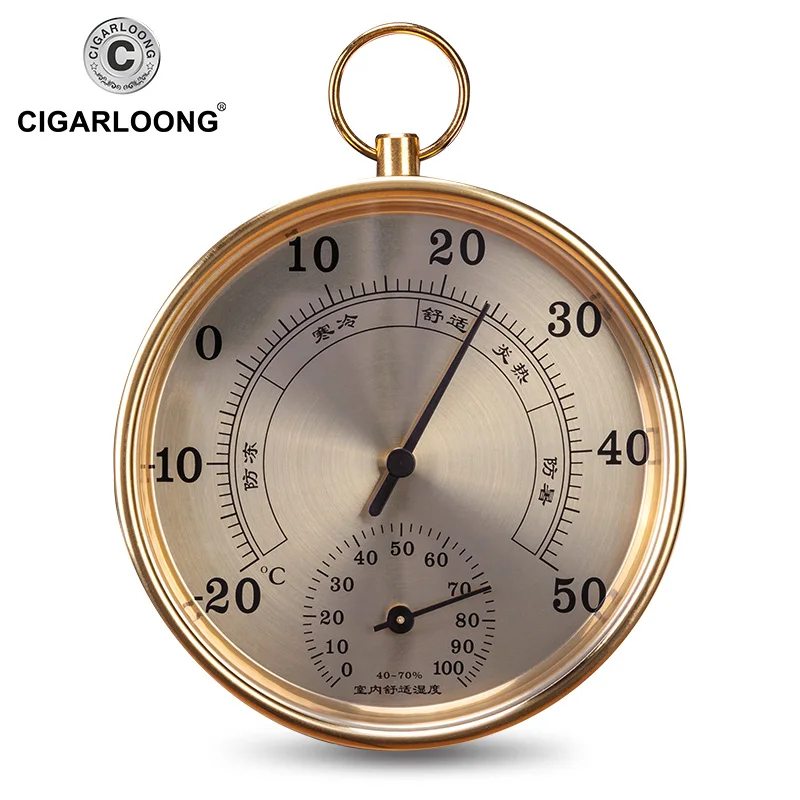 

Professional Accurated 2 in 1 Cigar Hygrometer and Humidifier Portable Mini Mechanical Hygrometers CJ-0001