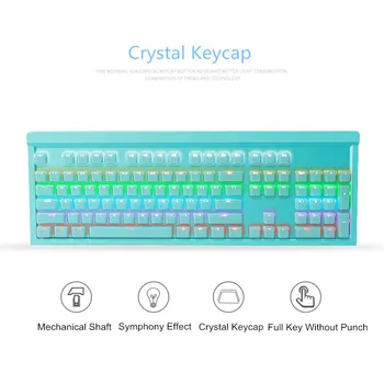 

T680 104 Key Tax Key Cap Mechanical Keyboard RGB Backlit Green Axis Keyboard For Desktop Computer laptop, 1.5 Meter Cable
