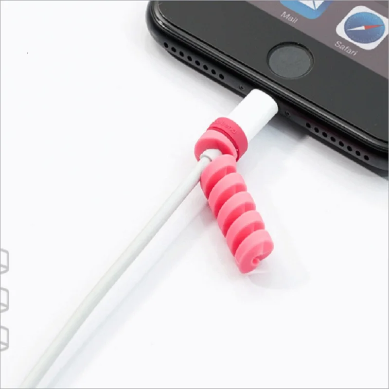 10Pcs/lot Flexible Spiral Tube Cable Winder Protector Wire Cord Organizer Protetor for Apple Watch iPhone Charging Cable freeing