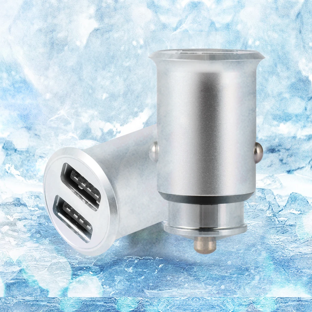 

Dual USB Car Charger Adapter 3.1A LED Light Aluminum Alloy 2 Port Charger