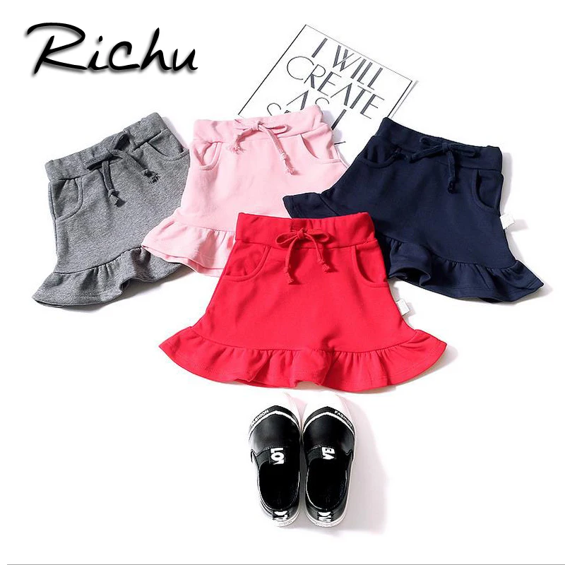 

Richu baby clothes children skirt for girls cotton skirt girl winter red black pink colour 18 months 2 3 4 years child clothing