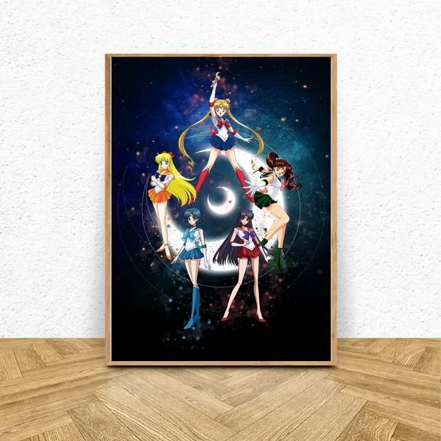 

Canvas Home Decoration Paintings Wall Art Sailor Moon Classic Anime Pictures HD Printed Nordic Poster Modular For Children Room