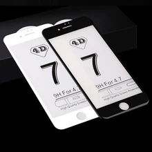 4D изогнутое закаленное стекло полное покрытие экрана протектор для Apple iphone 7 7plus 6 6S 6Plus 8 Plus для iphone X 4D закаленное стекло