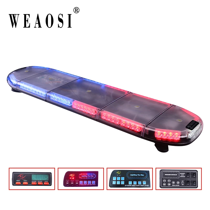 

Good Sale! TBD-8900H Red and Blue 80leds Light Bar Flashing Emergency Warning LED Strobe Lightbar 38 flash modes for all vehicle