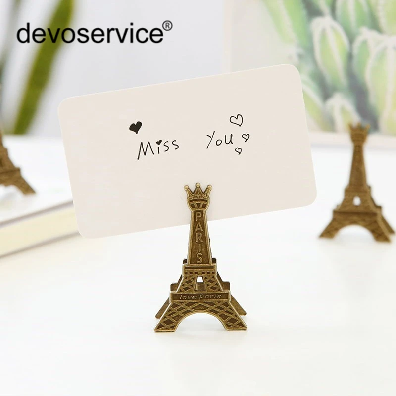 

1PC Retro Style Eiffel Tower Metal Clips Photo Bookmark Decoration Clip Clamps Stand Card Desktop Message Crafts Gifts Organizer