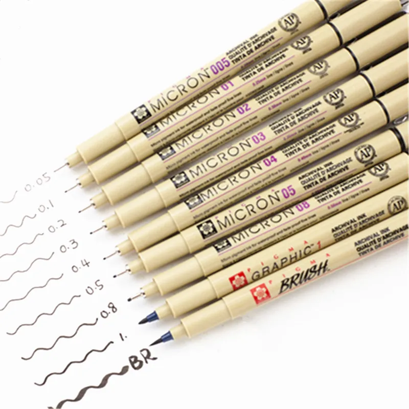 Черная Водонепроницаемая ручка Sakura Pigma Micron для скетчинга рисования вручную